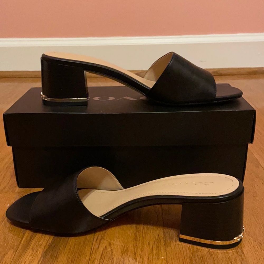 COACH MAGGI Leather Sandal 9.5 black